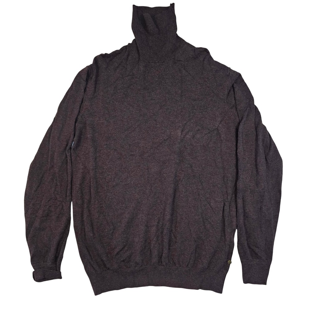 Scotch & Soda‎ Mens XL Turtleneck Sweater Dark Purple Knit Roll Neck Pullover